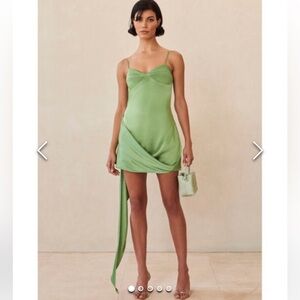 Cult Gaia Green Draped Mini Dress